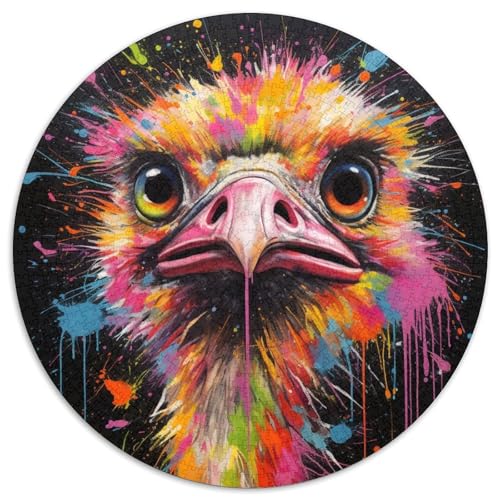 Rundes Straußen-Puzzle aus Pappe mit 1000 Teilen für Erwachsene, anspruchsvolles Denkspiel für Teenager, unterhaltsames interaktives Spiel für die ganze Familie 67,5 x 67,5 cm Rundes Straußen-Puzzle aus Pappe mit 1000 Teilen für Erwachsene, anspruchsvolles Denkspiel für Teenager, unterhaltsames interaktives Spiel für die ganze Familie 67,5 x 67,5 cm von WGLINGX