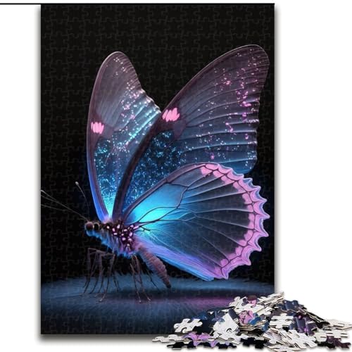 Schmetterlings-Puzzle mit 1000 Teilen für Erwachsene, 1000 Teile, Heimdekoration, Familienspaß, ab 14 Jahren (Größe 26x38cm) von WGLINGX