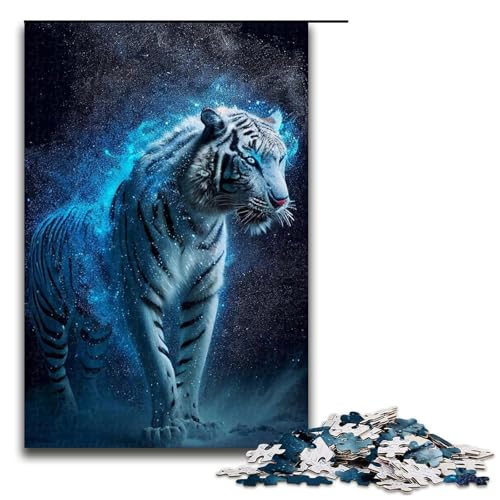 Schneetiger-Puzzle für Erwachsene und Jugendliche, 1000-teiliges Holzpuzzle, 50 x 75 cm von WGLINGX