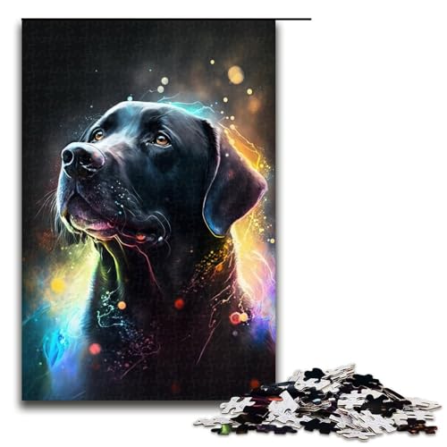 Schwarzes Golden Retriever-Puzzle, 1000 Teile, Puzzle für Erwachsene, Geschenk, tolles Geschenk für Teenager ab 14 Jahren, 50 x 75 cm Schwarzes Golden Retriever-Puzzle, 1000 Teile, Puzzle für Erwachsene, Geschenk, tolles Geschenk für Teenager ab 14 Jahren, 50 x 75 cm von WGLINGX