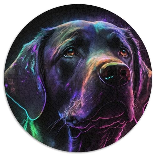 Schwarzes Labrador-Puzzle, 1000 Teile, Puzzle für Erwachsene, Weihnachten, Halloween, Ostern, Neujahr (67,5x67,5cm) von WGLINGX