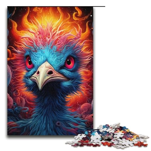 Straußenpuzzle, 1000 Teile, Puzzle für Erwachsene, Lernspiele, trainieren Sie Ihr Gehirn und Ihre Hände, geeignet für Jugendliche ab 14 Jahren (Größe 38 x 26 cm) von WGLINGX