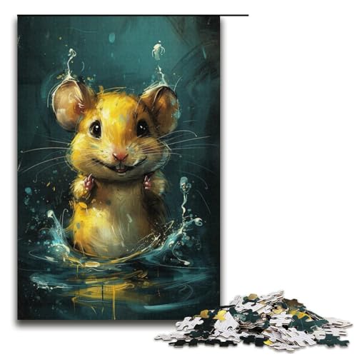 Süßes kleines gelbes Maus-Puzzle mit 1000 Teilen für Erwachsene, anspruchsvolles Spielpuzzle, geeignet für Jugendliche ab 14 Jahren (Größe 38 x 26 cm) von WGLINGX