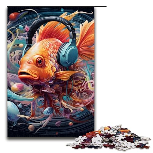Tier-Goldfisch-Puzzle, 1000 Teile, Puzzle für Erwachsene. EIN Kunstwerk für Teenager ab 14 Jahren, 75 x 50 cm Tier-Goldfisch-Puzzle, 1000 Teile, Puzzle für Erwachsene. EIN Kunstwerk für Teenager ab 14 Jahren, 75 x 50 cm von WGLINGX