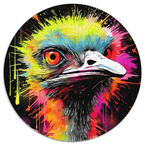 Tierkunst-Puzzle mit Straußenmotiv, 1000 Teile, für Erwachsene, anspruchsvolles Denkspiel, Familienaktivität, Heimdekoration, (67,5x67,5cm) von WGLINGX