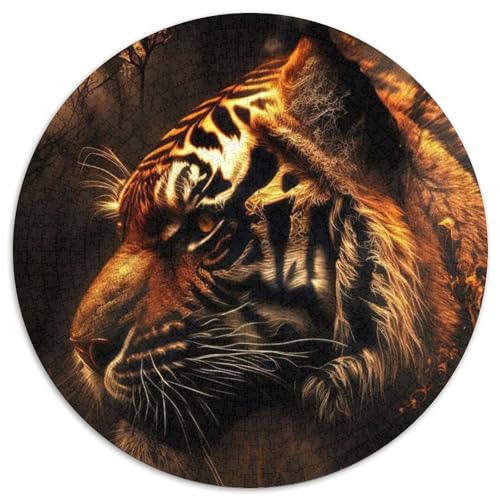 Tiger Fire Puzzle, 1000 Teile, Puzzle für Erwachsene, Weihnachten, Halloween, Ostern, Neujahr (67,5x67,5cm) von WGLINGX
