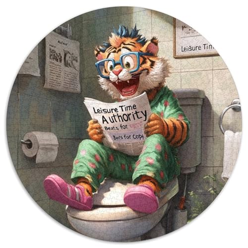 Tiger Go Toiletten-Puzzle 1000 Teile, Unmögliches Puzzle für Erwachsene für Teenager, interaktives Familienspiel, Herausforderungsgeschenk, 1000 Teile (67,5x67,5cm) von WGLINGX