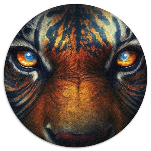 Tiger-Puzzle aus Pappe, rund, 1000 Teile, Puzzle für Erwachsene, anspruchsvolles Denkspiel für Teenager, unterhaltsames interaktives Spiel für die ganze Familie 67,5 x 67,5 cm Tiger-Puzzle aus Pappe, rund, 1000 Teile, Puzzle für Erwachsene, anspruchsvolles Denkspiel für Teenager, unterhaltsames interaktives Spiel für die ganze Familie 67,5 x 67,5 cm von WGLINGX