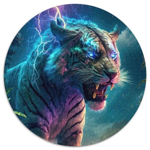 Tiger-Puzzle aus Pappe, rund, 1000 Teile, Puzzle für Erwachsene, anspruchsvolles Denkspiel für Teenager, unterhaltsames interaktives Spiel für die ganze Familie 67,5 x 67,5 cm Tiger-Puzzle aus Pappe, rund, 1000 Teile, Puzzle für Erwachsene, anspruchsvolles Denkspiel für Teenager, unterhaltsames interaktives Spiel für die ganze Familie 67,5 x 67,5 cm von WGLINGX