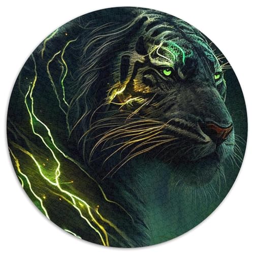 Tiger-Puzzle aus Pappe, rund, 1000 Teile, Puzzle für Erwachsene, anspruchsvolles Denkspiel für Teenager, unterhaltsames interaktives Spiel für die ganze Familie 67,5 x 67,5 cm Tiger-Puzzle aus Pappe, rund, 1000 Teile, Puzzle für Erwachsene, anspruchsvolles Denkspiel für Teenager, unterhaltsames interaktives Spiel für die ganze Familie 67,5 x 67,5 cm von WGLINGX