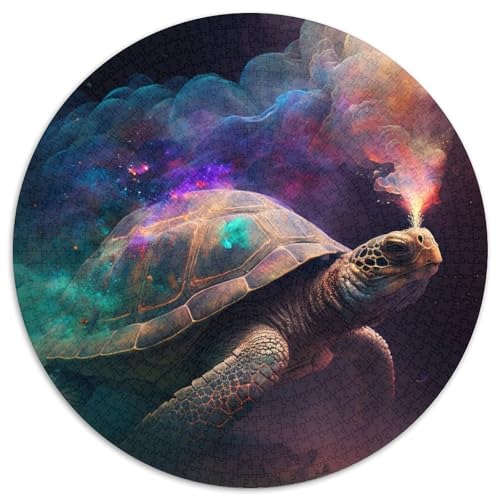 Turtle Nebula Puzzle für Erwachsene, 1000 Teile, rundes Puzzle, Denkspiel, interaktives Familienspiel, geeignet für Kinder ab 14 Jahren (67,5x67,5cm) von WGLINGX