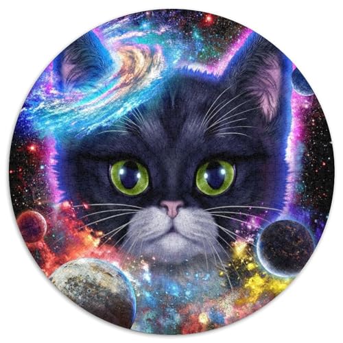 Tuxedo-Katze im Weltraum-Puzzle, 1000 Teile, Puzzle für Erwachsene, Weihnachten, Halloween, Ostern, Neujahr (67,5x67,5cm) von WGLINGX