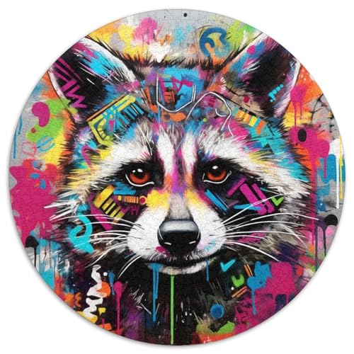 Waschbär-Graffiti-Puzzle aus Papier, 1000 Teile, Teenager, Paare und Freunde zum Geburtstag oder zu Weihnachten 67,5 x 67,5 cm Waschbär-Graffiti-Puzzle aus Papier, 1000 Teile, Teenager, Paare und Freunde zum Geburtstag oder zu Weihnachten 67,5 x 67,5 cm von WGLINGX