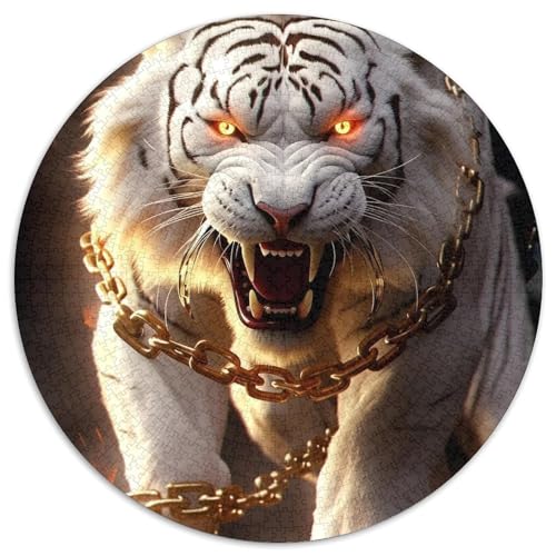 Weißfell-Tiger-Puzzle, 1000 Teile, Puzzle für Erwachsene, Weihnachten, Halloween, Ostern, Neujahr (67,5x67,5cm) von WGLINGX