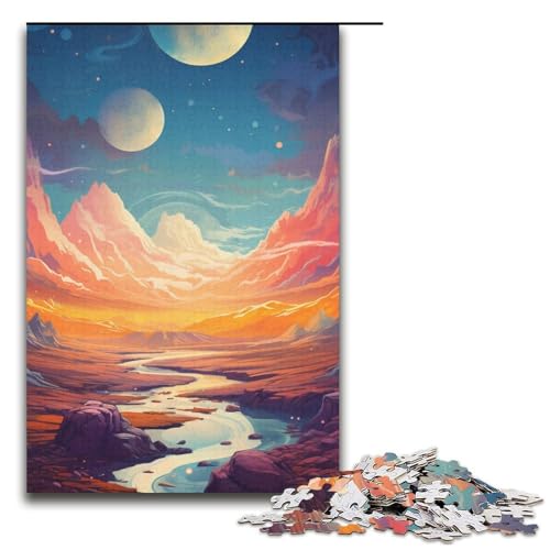 Weltraum-Puzzle für Erwachsene, Berge, Universum, 1000 Teile, Lernspiel, Herausforderungsspielzeug, einzigartige Heimdekoration und Geschenke (Größe 38 x 26 cm) von WGLINGX