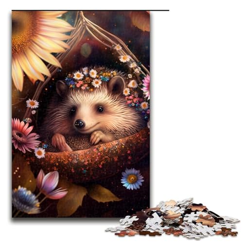 Wunderschönes Igel-Puzzle, 1000 Teile, für Erwachsene. EIN Kunstwerk für Teenager ab 14 Jahren, 75 x 50 cm Wunderschönes Igel-Puzzle, 1000 Teile, für Erwachsene. EIN Kunstwerk für Teenager ab 14 Jahren, 75 x 50 cm von WGLINGX