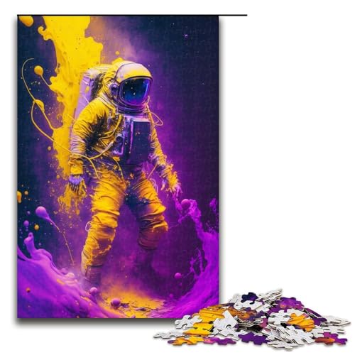 für Erwachsene, 1000 Teile, farbiges Astronauten-Puzzle für Erwachsene, schwieriges und anspruchsvolles Holzpuzzle (Größe 50 x 75 cm) von WGLINGX