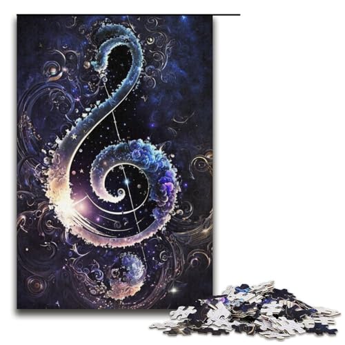 für Erwachsene, 1000-teiliges Puzzle, kosmische Musiksymbole, Puzzle für Erwachsene, Teenager, Papppuzzle, tolles Geschenk (Größe 38 x 26 cm) von WGLINGX