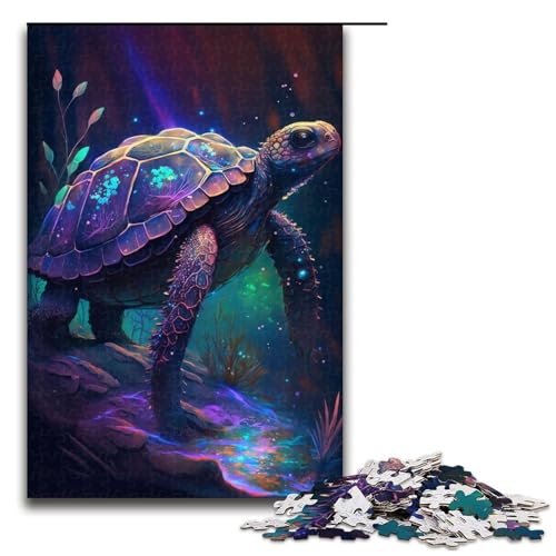 für Erwachsene, 1000-teiliges Puzzle „Meeresschildkröte“, Malpuzzles für Holzpuzzle, Lernspielzeug (Größe 50 x 75 cm) von WGLINGX