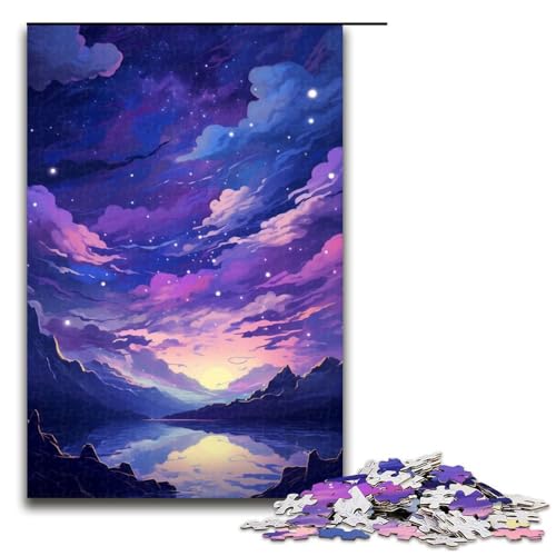 für Erwachsene, 1000-teiliges Puzzle Berg der Träume, Holzpuzzle, Familiendekoration (Größe 50 x 75 cm) von WGLINGX