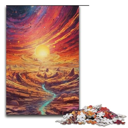 für Erwachsene, 1000-teiliges Puzzle Berg der Träume, Papierpuzzle, Familiendekoration (Größe 38 x 26 cm) von WGLINGX
