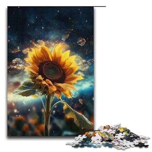 für Erwachsene 1000 Teile Puzzle Sonnenblumenstern-Puzzle für Erwachsene Kartonpuzzle Familiendekoration 14,96 x 10,24 Zoll von WGLINGX