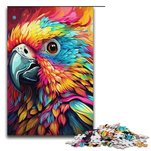 für Erwachsene 1000-teiliges Puzzle Papagei Puzzles für Erwachsene Papppuzzle Lernspielzeug 14,96x10,24 Zoll von WGLINGX