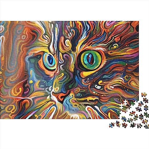 Abstrakte Katzen-Puzzles, 1000 Teile, Wildtiere für Erwachsene, Puzzles für Erwachsene, 1000 Teile, Puzzle, Lernspiele, 1000 Teile (75 x 50 cm) von WGUST