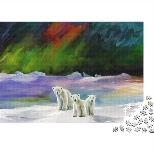 Eisbärenjunges, 500-teiliges Puzzle für Erwachsene, lustiges Spielzeug, Denkspiel, Bildungsspiel, Dekoration, Spielzeug, Herausforderung, pädagogisch, 500 Teile (52 x 38 cm) von WGUST