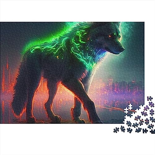 Wolf-Puzzle, 1000 Teile, Kunstwolf für Erwachsene, Puzzle für Erwachsene, 1000-teiliges Puzzle, Lernspiele, 1000 Teile (75 x 50 cm) von WGUST