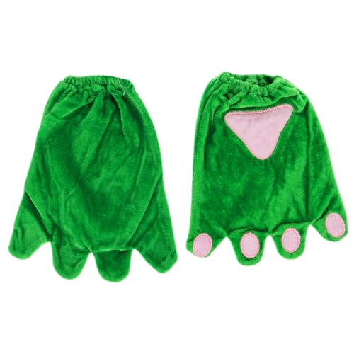 WHAMVOX 1 Paar Pfotenhandschuhe Für Jungen Und Mädchen Plüschkostüme Kleinkinder Halloween Frosch Cosplay-Handschuhe Weich Und Bequem Grün von WHAMVOX