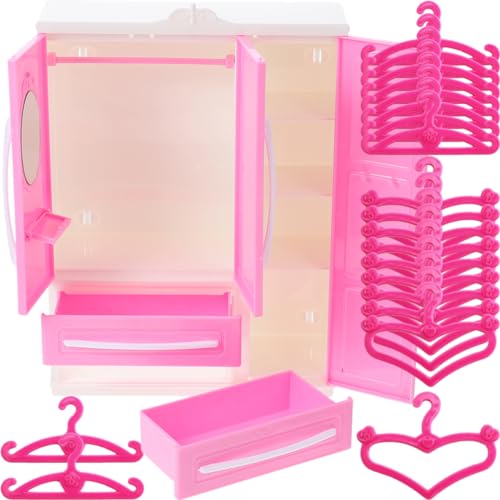 WHAMVOX 1 Satz Doll Closet Möbelset für Puppen Teiliges Garderobenset mit Kleiderbügeln Herzform und Kleiderbügeln für Puppenhaus Dekoration und Kreative Spielwelten WHAMVOX 1 Satz Doll Closet Möbelset für Puppen Teiliges Garderobenset mit Kleiderbügeln Herzform und Kleiderbügeln für Puppenhaus Dekoration und Kreative Spielwelten von WHAMVOX