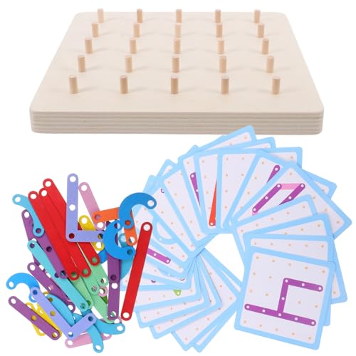 WHAMVOX 1 Satz Geoboard für Lernspielzeug mit Geometrischen Formen Alphabet und Zahlen Frühe der Feinmotorik und Kognitiven Fähigkeiten Sicheres Material für Kreatives von WHAMVOX