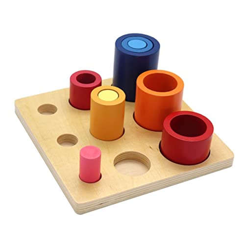 WHAMVOX 1 Satz Hölzerne Bunte Blockierspielzeug Farbe Kognitiv Blockiertischspielzeug von WHAMVOX