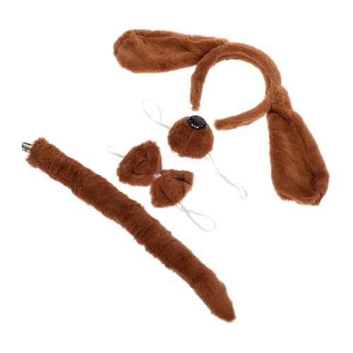 WHAMVOX 1 Satz Hundebekleidung Haarband Kinderkleider Hundeohren-Stirnband Hunde-Cosplay- Tier Outfit dekoratives Stirnband mit Fliege Ohren Stirnband lustig Lieferungen Requisiten von WHAMVOX