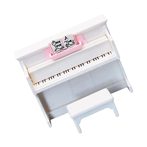 1 Satz Mini-Klavier-Ornament Kinderspielzeug Miniatur-Puppenhauszubehör Miniaturspielzeug Modelle Spielzeuge hocker Klavier Modell kleine Möbel Musikinstrument schmücken Schemel von WHAMVOX