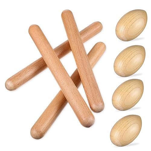 WHAMVOX 1 Satz Musikalisches Holzspielzeug Set für Set Holz Ei Rasseln und Rhythmus Stäbe Fördert Motorik und Musikalität Lernspielzeug für Kleinkinder aus Natürlichem Holz Gefertigt WHAMVOX 1 Satz Musikalisches Holzspielzeug Set für Set Holz Ei Rasseln und Rhythmus Stäbe Fördert Motorik und Musikalität Lernspielzeug für Kleinkinder aus Natürlichem Holz Gefertigt von WHAMVOX