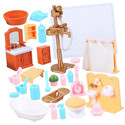 WHAMVOX Miniatur Badezimmermöbel Set Dekoratives Modell Für Puppenhaus 4 Teiliges Miniatur öbelset Für Badezimmer Mini Figurinen Und Wohnaccessoires Puppenhaus Deko Und WHAMVOX Miniatur Badezimmermöbel Set Dekoratives Modell Für Puppenhaus 4 Teiliges Miniatur öbelset Für Badezimmer Mini Figurinen Und Wohnaccessoires Puppenhaus Deko Und von WHAMVOX