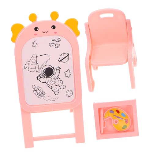 WHAMVOX Niedliches Miniatur-puppenhaus-Stuhl-Set Miniatur-Spielzeug Für Kinder Mit Staffelei Für Dekorative Miniaturmöbel von WHAMVOX