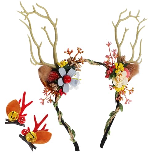 WHAMVOX 1 Set Weihnachtsaccessoires: Rentiergeweih-stirnband Mit Haarspangen – Hirsch-haarreif-kopfbedeckung Für Weihnachts-, Halloween- Und Feiertagspartys WHAMVOX 1 Set Weihnachtsaccessoires: Rentiergeweih-stirnband Mit Haarspangen – Hirsch-haarreif-kopfbedeckung Für Weihnachts-, Halloween- Und Feiertagspartys von WHAMVOX