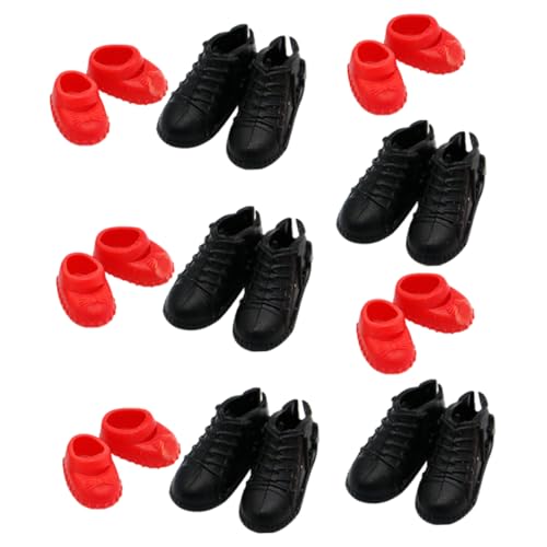 WHAMVOX 10 Paar Spielzeuge Spielzeug-Hausschuh Winzige Schuhe Mini-Turnschuhe Mini-spielzeughaus-Ornamente Simulation Schuhdekore Miniatur-high-Heels Abs Kleine Rote Schuhe Puppenhaus von WHAMVOX