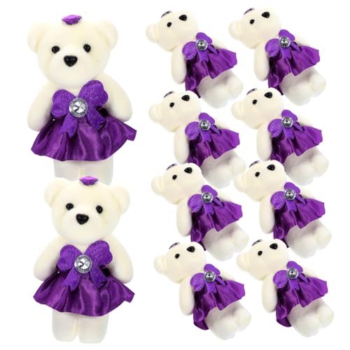 WHAMVOX 10 Stück Ausgestopfte Bärenpuppen, Hochzeitsauto, Minibären, Stofftierdekorationen Für Blumenstrauß WHAMVOX 10 Stück Ausgestopfte Bärenpuppen, Hochzeitsauto, Minibären, Stofftierdekorationen Für Blumenstrauß von WHAMVOX