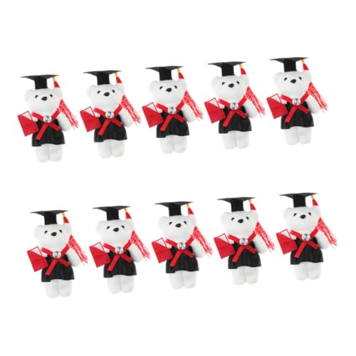 WHAMVOX 10 Stück Doktor Bär Puppe Abschluss Bouquet College Abschluss Dekorationen Plüsch Abschluss Bär Bouquet Ausgestopfter Abschluss Bär Abschluss Tiergeschenk Vliesstoff von WHAMVOX