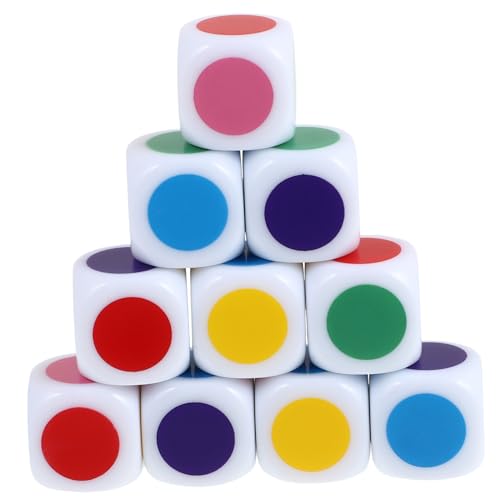 WHAMVOX 10 Stück Teiliges Farbig Bedruckter Würfel Pädagogisches Lernspielzeug für Seidig Glatte Oberfläche Abgerundete Kanten Fördert Farberkennung und Zählfähigkeiten im Klassenzimmer WHAMVOX 10 Stück Teiliges Farbig Bedruckter Würfel Pädagogisches Lernspielzeug für Seidig Glatte Oberfläche Abgerundete Kanten Fördert Farberkennung und Zählfähigkeiten im Klassenzimmer von WHAMVOX