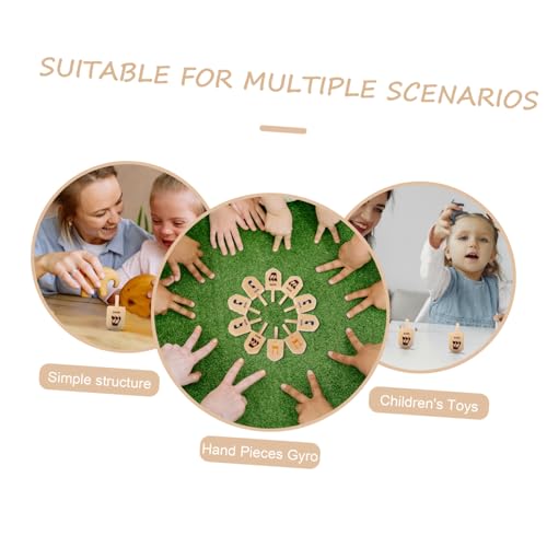 WHAMVOX 10 Stück Teiliges Holz Dreidel Set Mini Spinning Tops Ergonomisch Klein Für Feinmotorik Hanukkah Party Favor Familienfeier Tischdekoration WHAMVOX 10 Stück Teiliges Holz Dreidel Set Mini Spinning Tops Ergonomisch Klein Für Feinmotorik Hanukkah Party Favor Familienfeier Tischdekoration von WHAMVOX