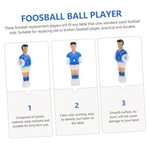 WHAMVOX 10 Stück Teiliges Kunststoff fußballspieler für Tischfußballmaschine Langlebige Austauschbare Spielfiguren Kindgerechtes Design für Unterhaltsame Eltern Junge Mädchen Spiele von WHAMVOX