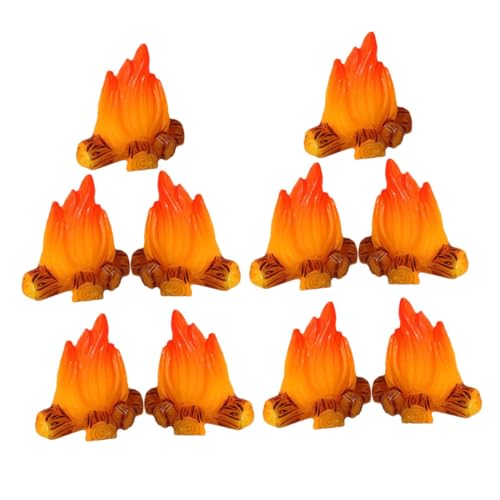 WHAMVOX 10 Stück Teiliges Mini Lagerfeuer Micro Landschafts deko mit Lebensechtem Feuermodell Vielseitig für Garten Party und DIY Mikro szenerien von WHAMVOX