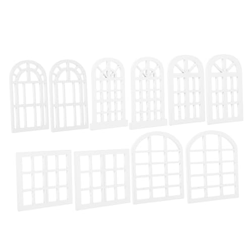 WHAMVOX 10 Stück Teiliges Miniatur-holzfenster- Stabile Mini Holzrahmen für Puppenhausmöbel Vielseitige Mini Fenster für DIY Dekoration und Bastelprojekte Langlebig und Robust aus Holz von WHAMVOX