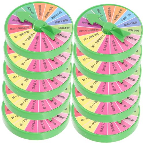 WHAMVOX 10 Stück Teiliges Party Drehrad aus Robustem PP für Erwachsene Lustiges Punishment Rad mit Dekorativem Drehrad für Interaktive Spiele und Familienunterhaltung von WHAMVOX