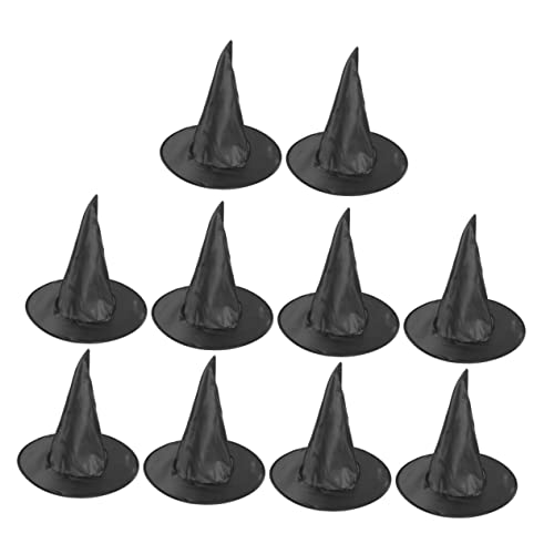 WHAMVOX 10 Stück Teiliges Schwarze Hexenhüte S Halloween Party Dekorationen Kostüm Zubehör für Karneval Cosplay und Festlichkeiten von WHAMVOX